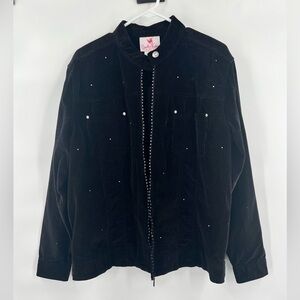 Quacker Factory black full zip jacket blazer size L